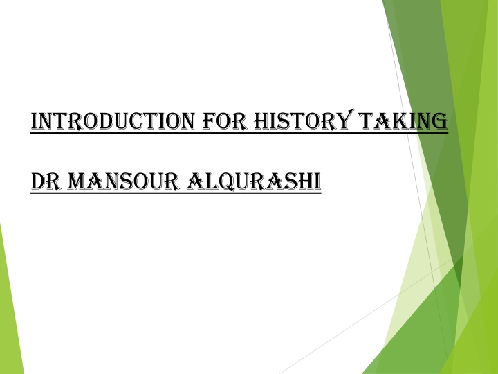 introduction for history taking