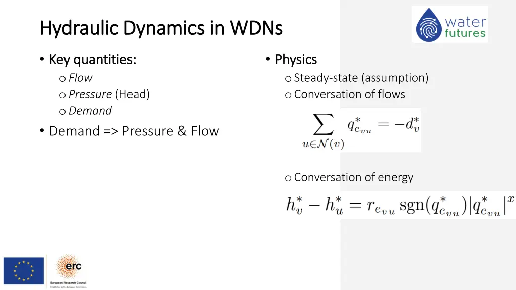 hydraulic dynamics in wdns hydraulic dynamics