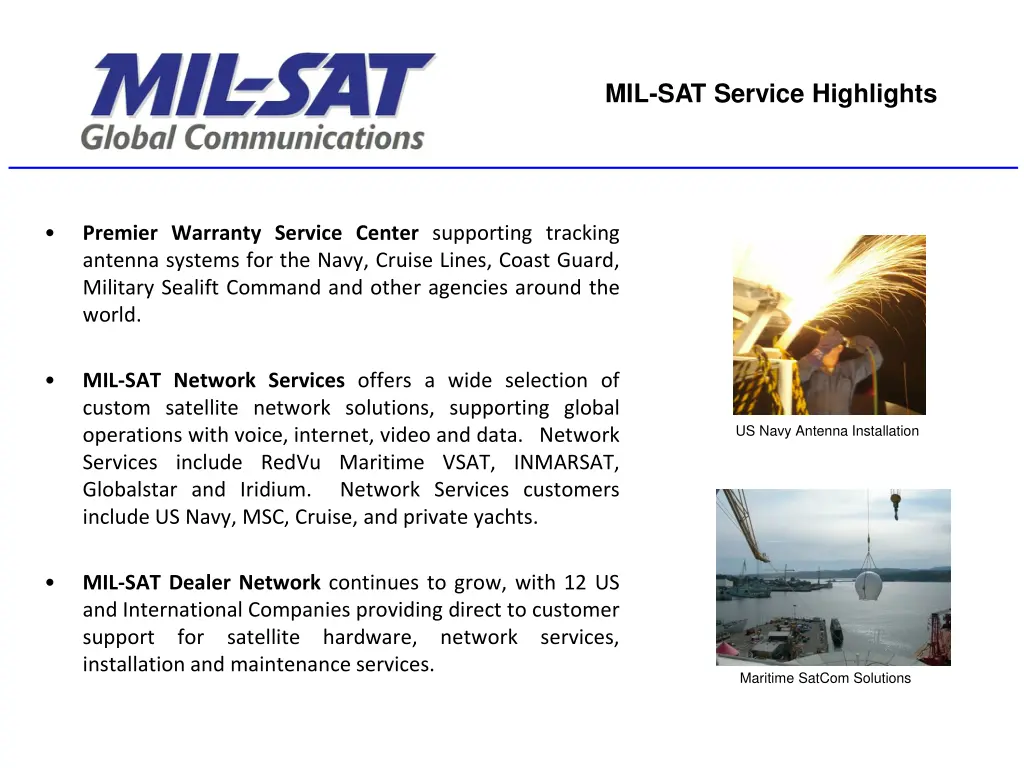 mil sat service highlights