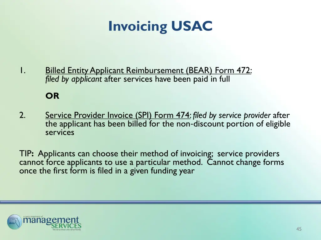 invoicing usac