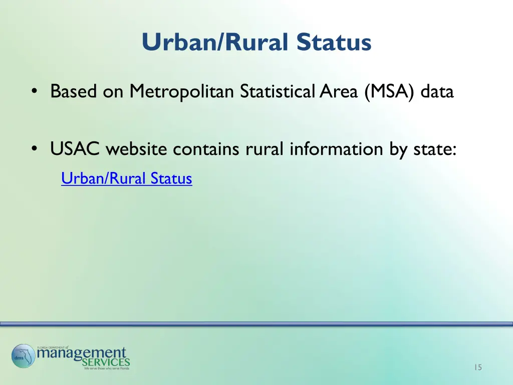 urban rural status