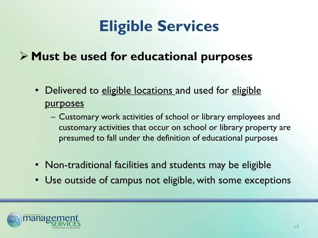 eligible services