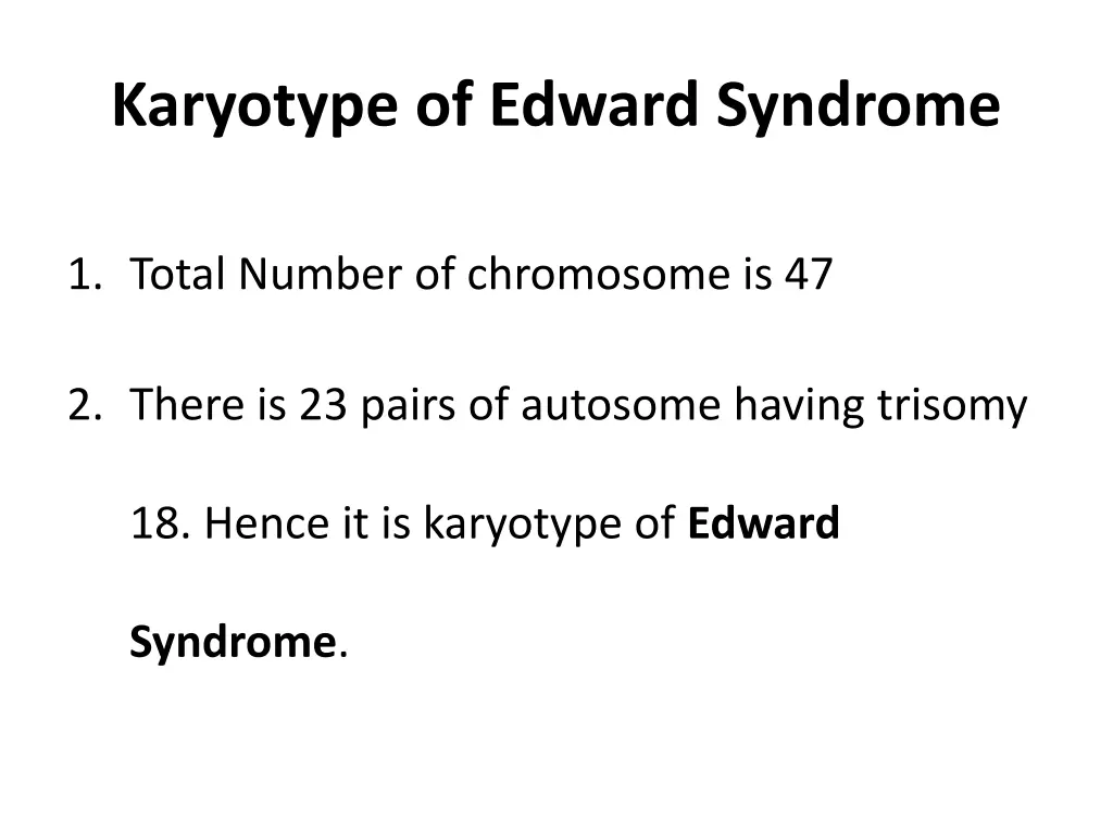 karyotype of edward syndrome