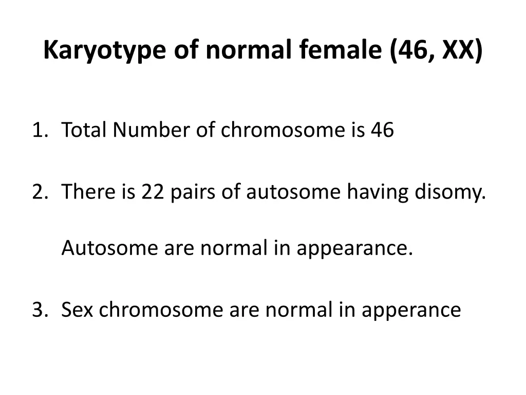 karyotype of normal female 46 xx