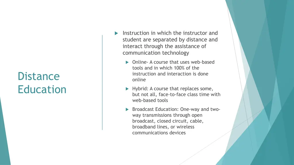 instruction in which the instructor and student