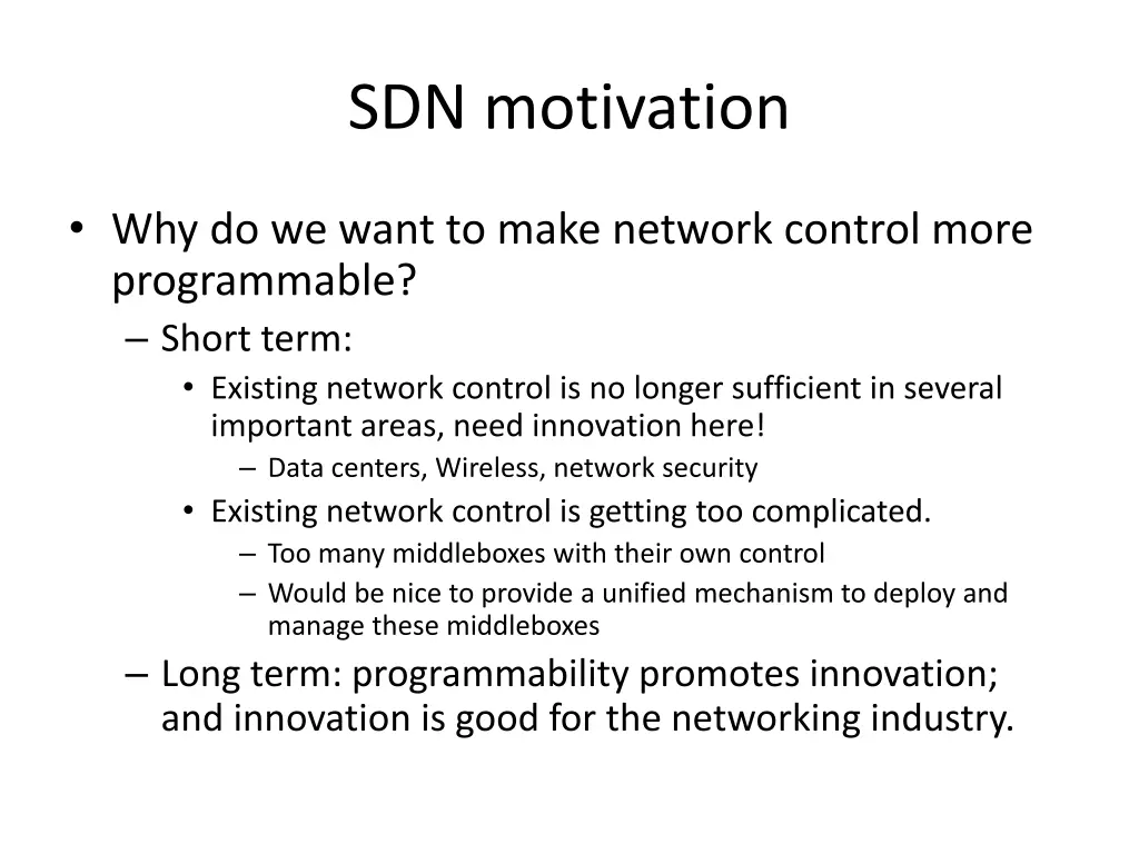 sdn motivation