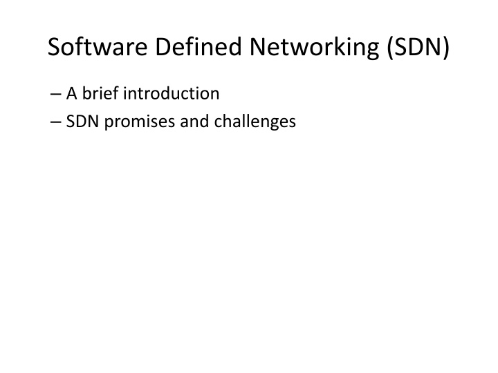 software defined networking sdn