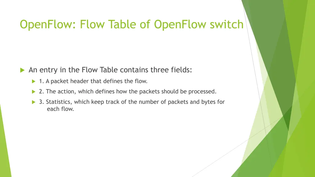 openflow flow table of openflow switch