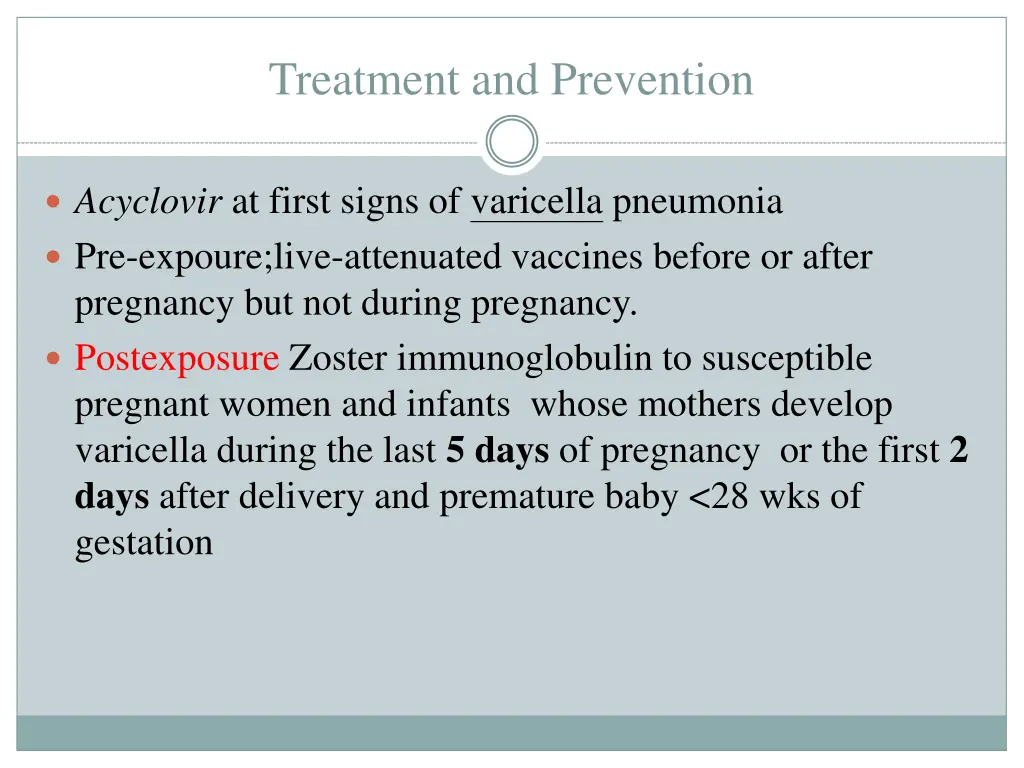 treatment and prevention
