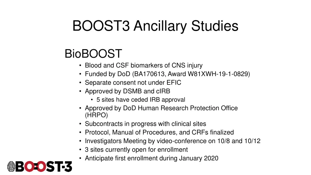 boost3 ancillary studies