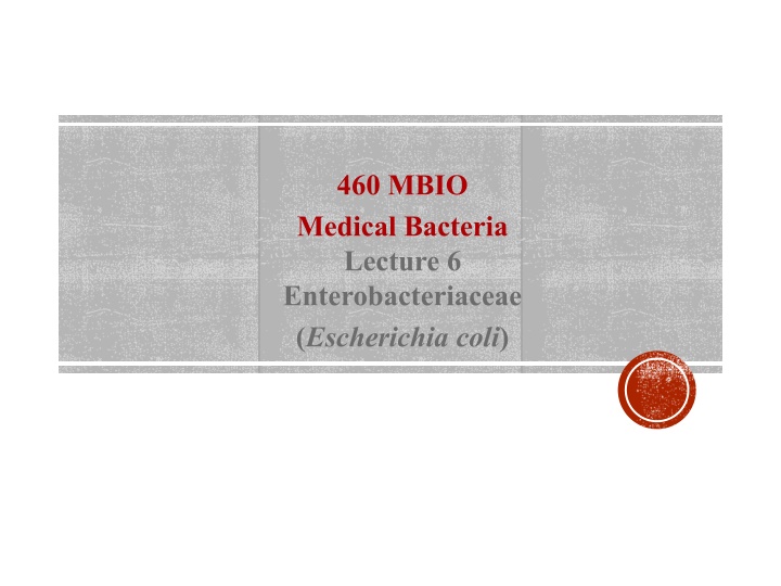 460 mbio medical bacteria lecture