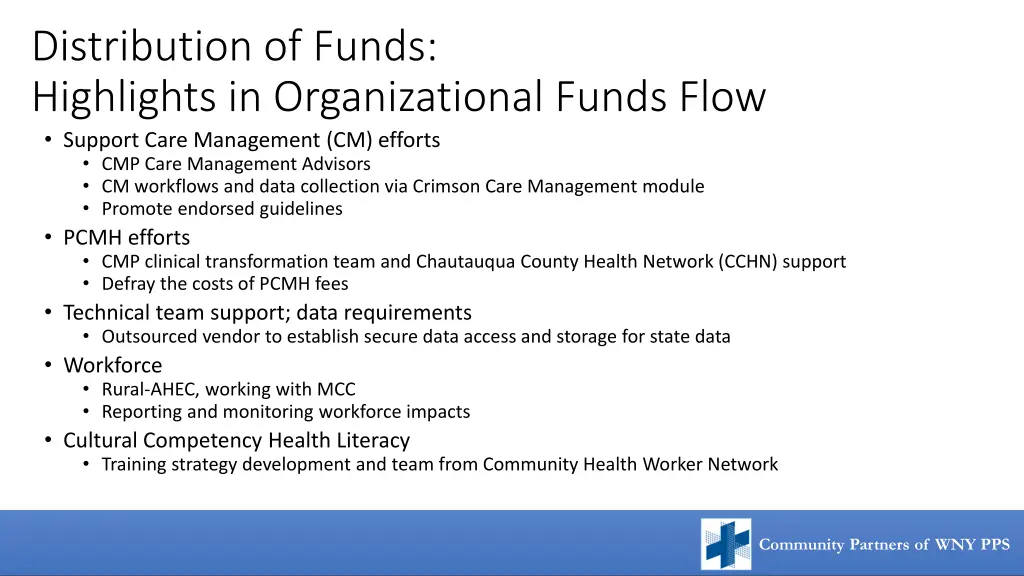 distribution of funds highlights