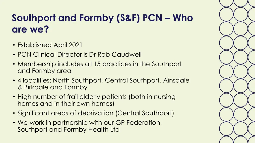 southport and formby s f pcn who are we