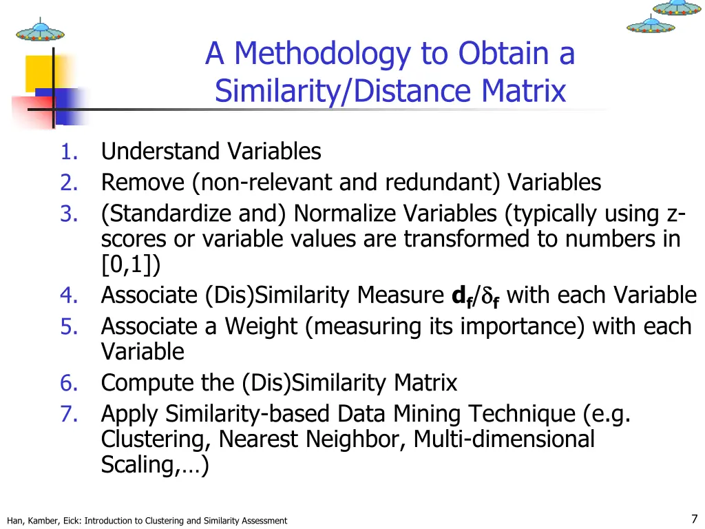 a methodology to obtain a similarity distance
