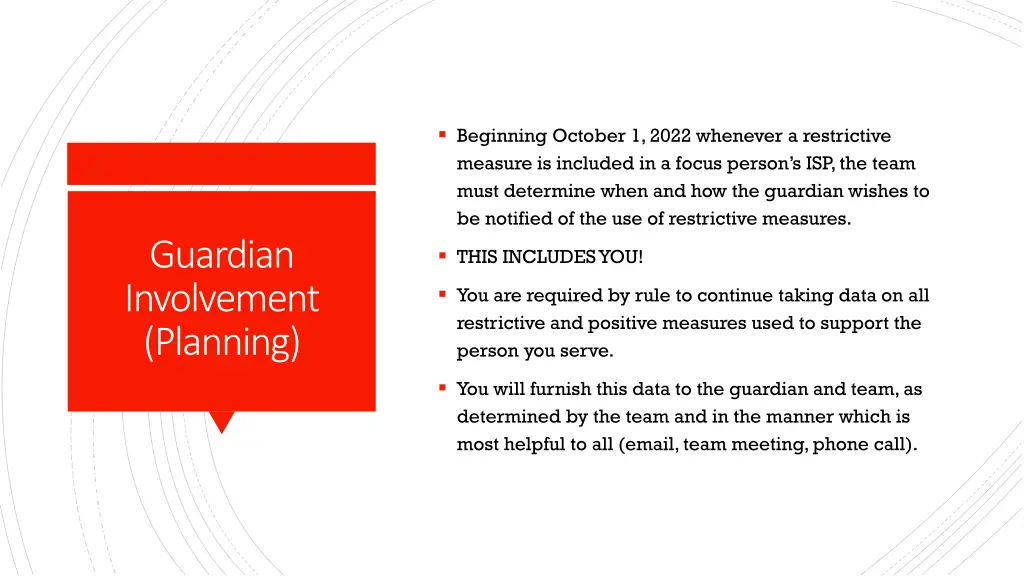beginning october 1 2022 whenever a restrictive