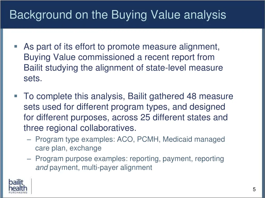 background on the buying value analysis