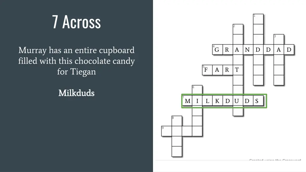 7 across 1