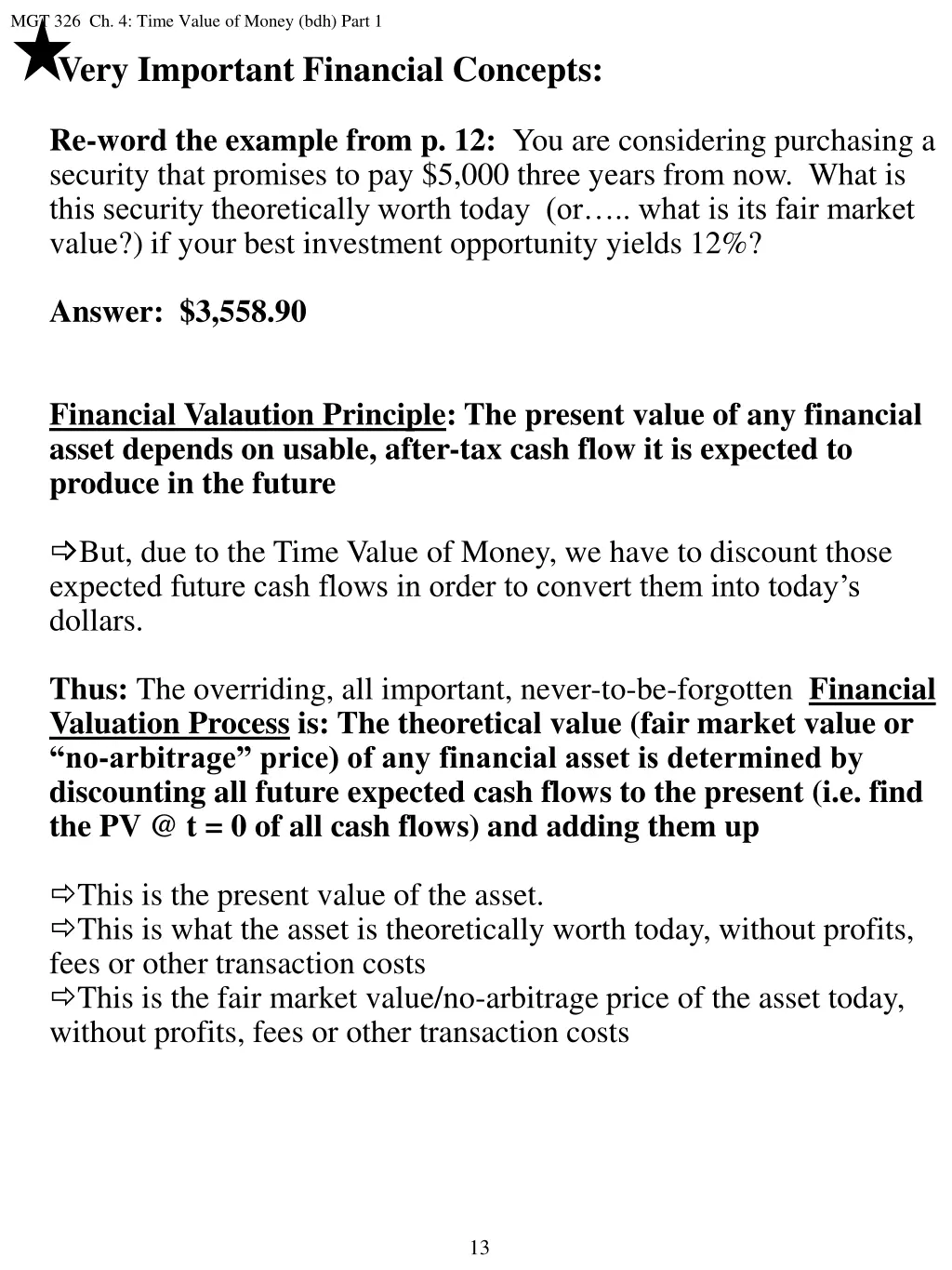 mgt 326 ch 4 time value of money bdh part 1 very