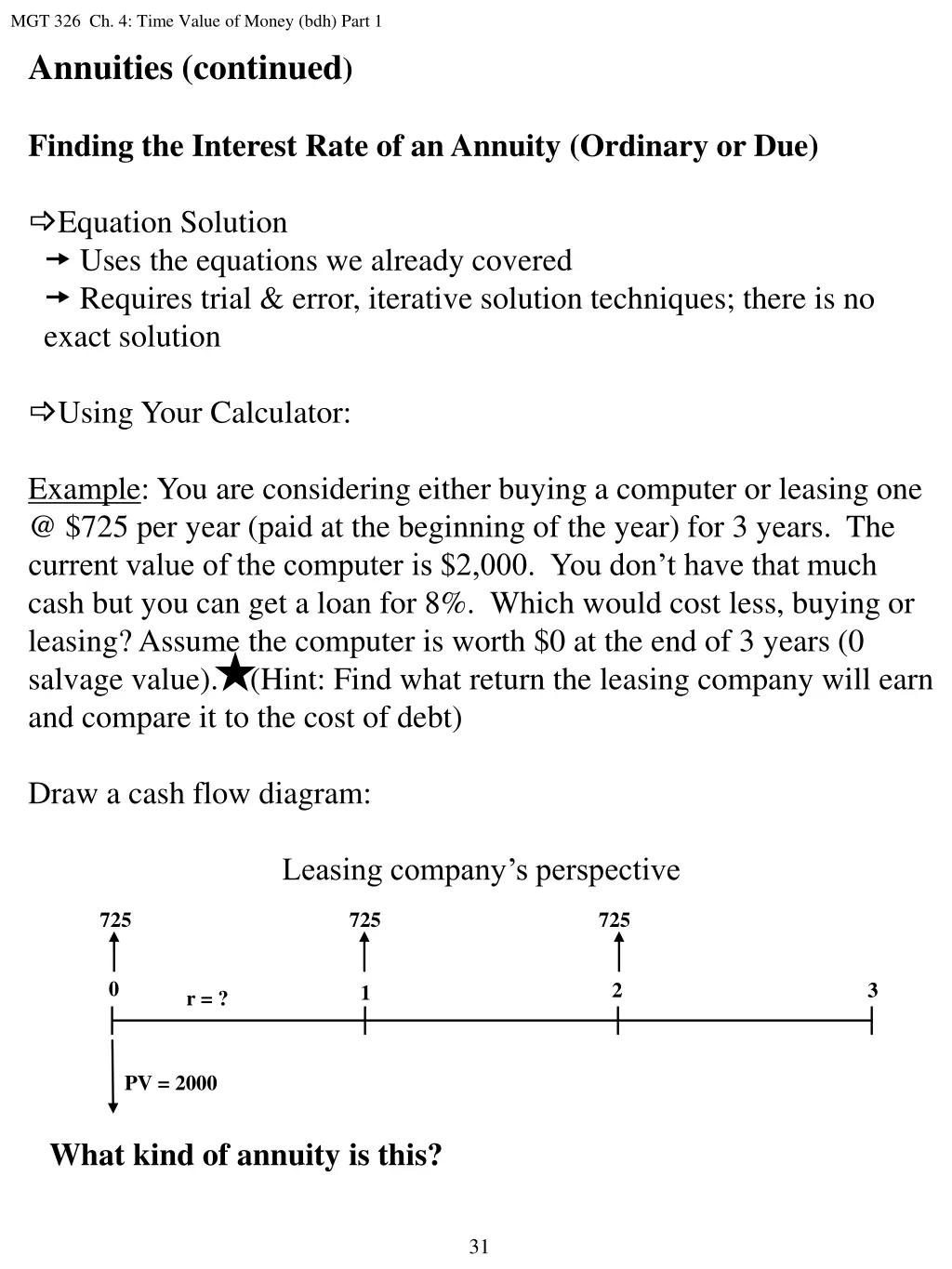 mgt 326 ch 4 time value of money bdh part 20