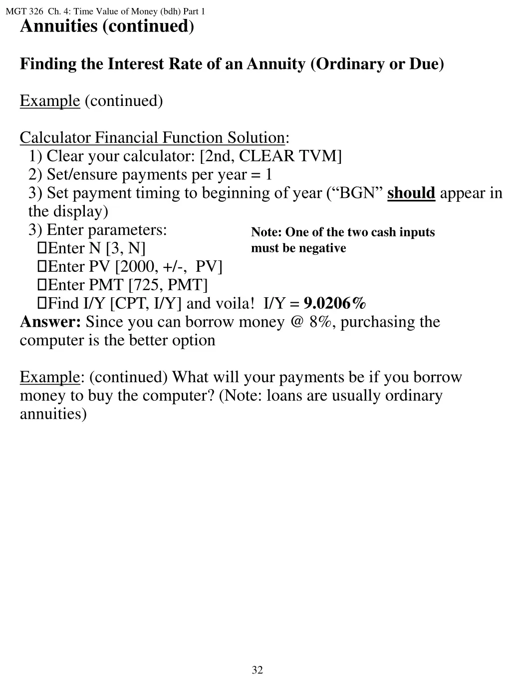 mgt 326 ch 4 time value of money bdh part 21
