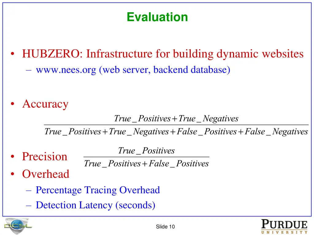 evaluation