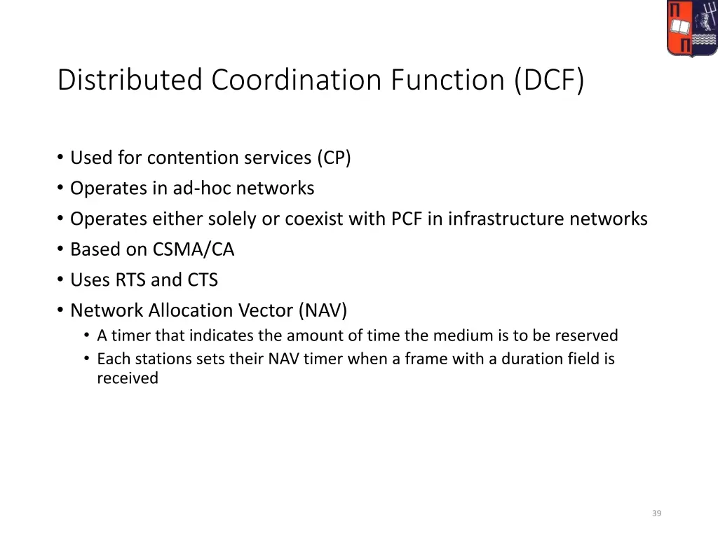distributed coordination function dcf
