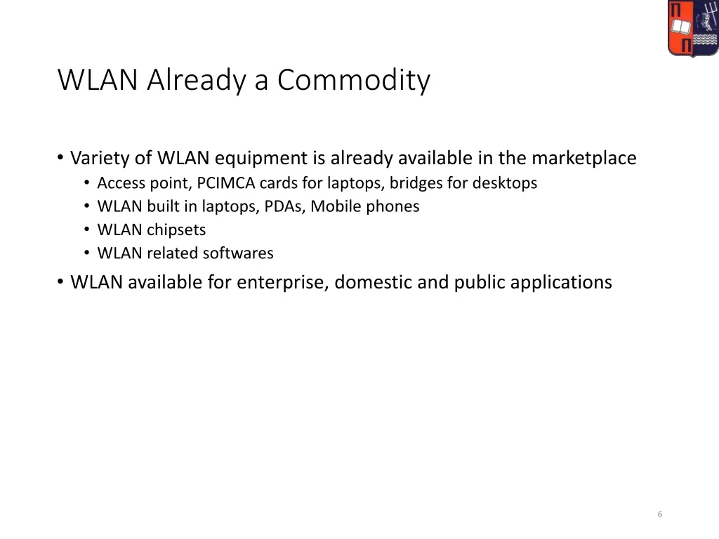 wlan already a commodity