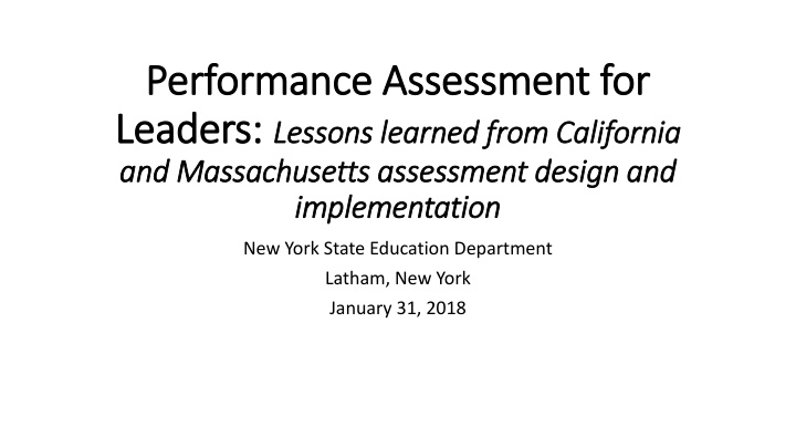 performance assessment for performance assessment