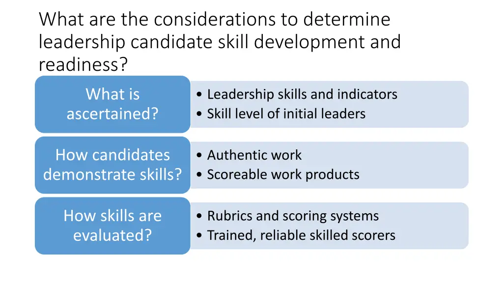what are the considerations to determine