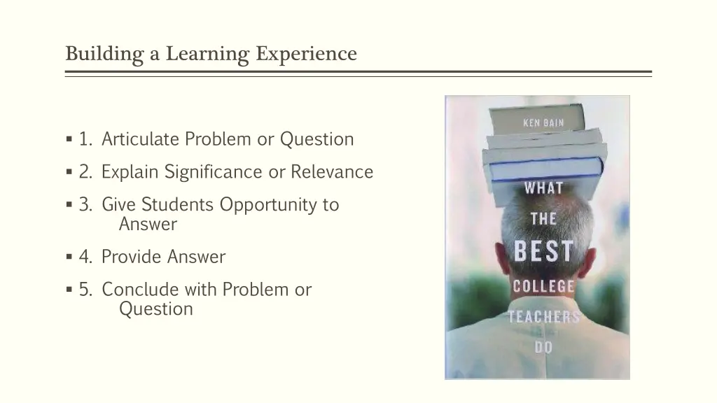 building a learning experience