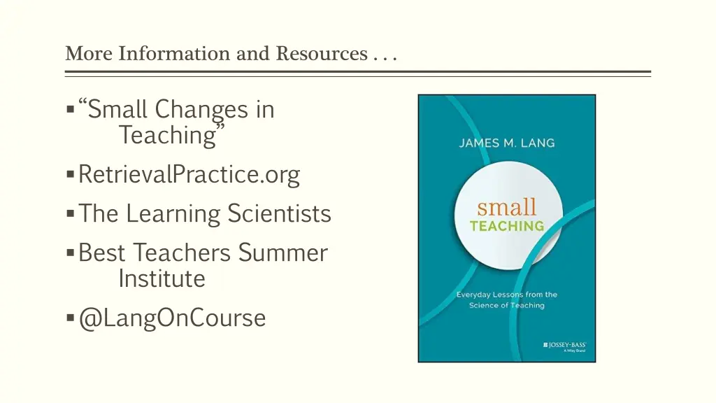 more information and resources