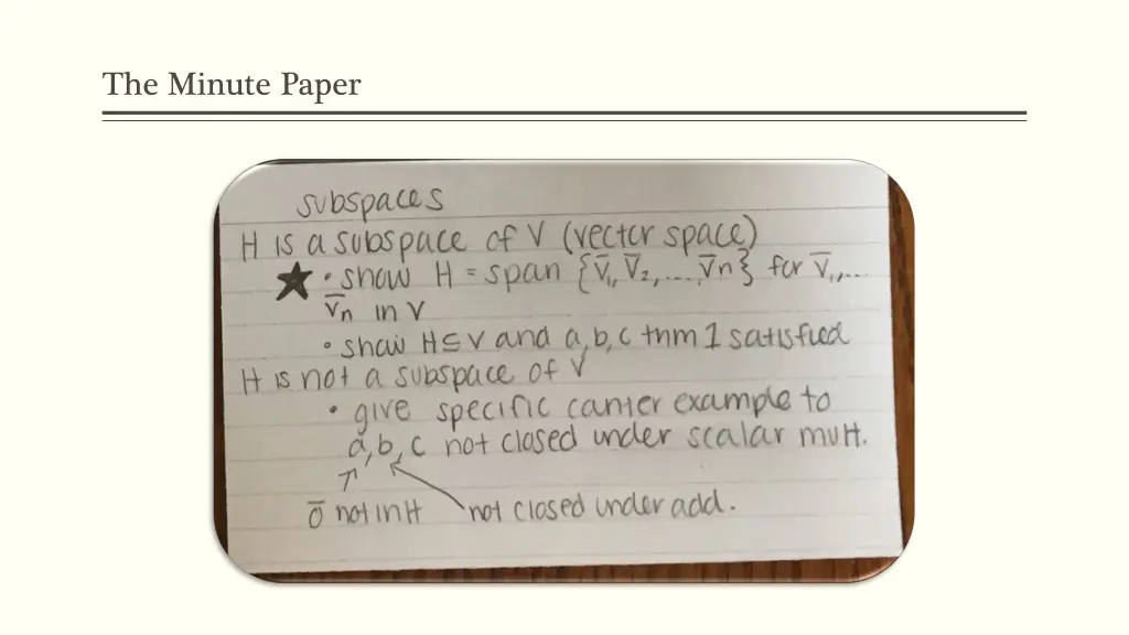 the minute paper