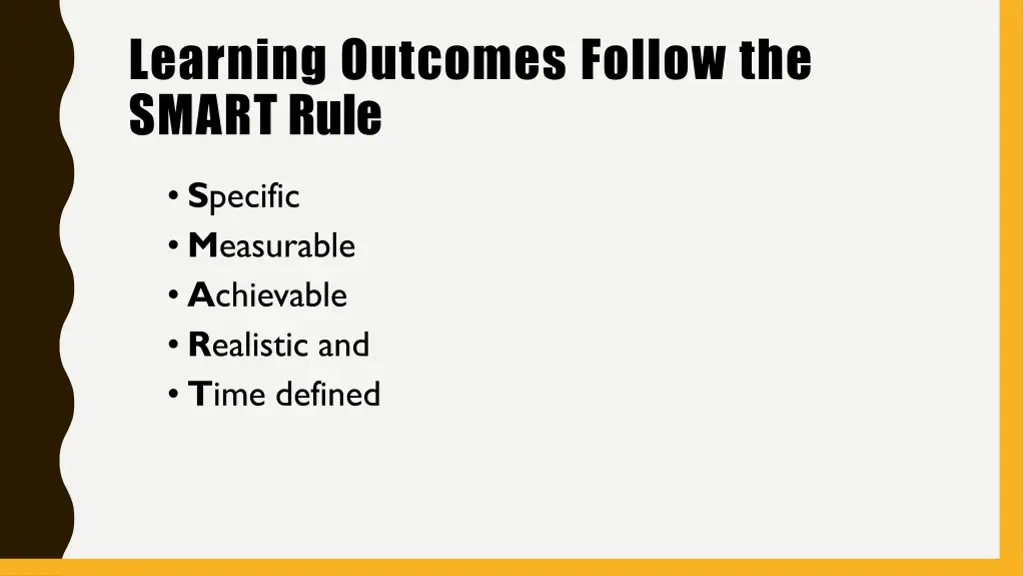 learning outcomes follow the smart rule
