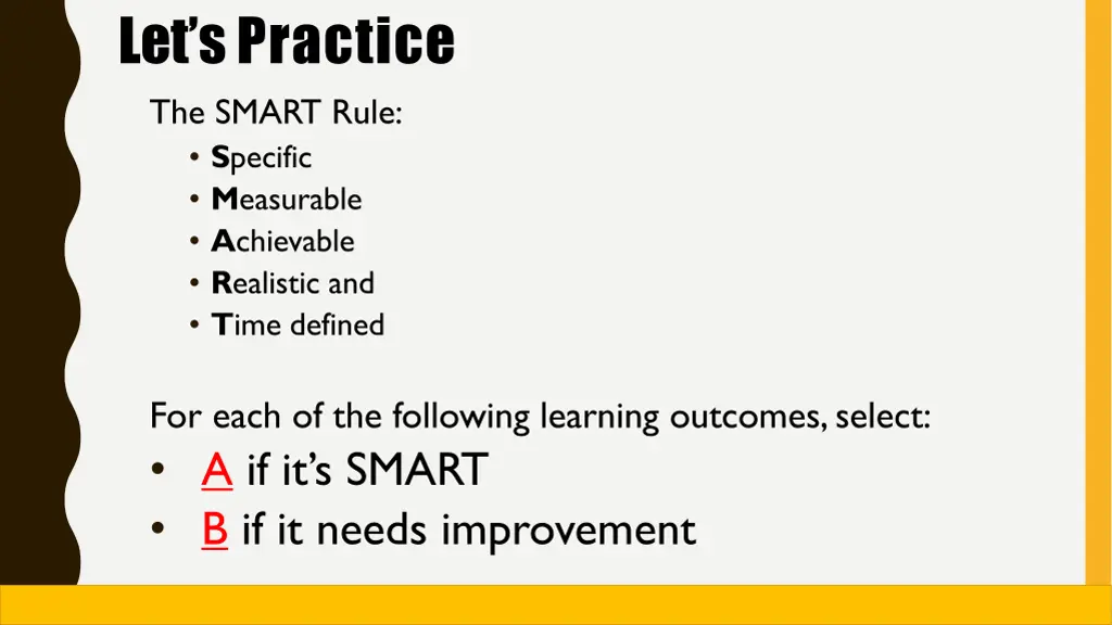 let s practice the smart rule s pecific