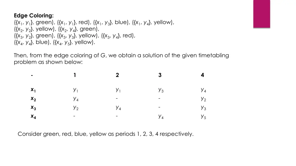 edge coloring x 1 y 1 green