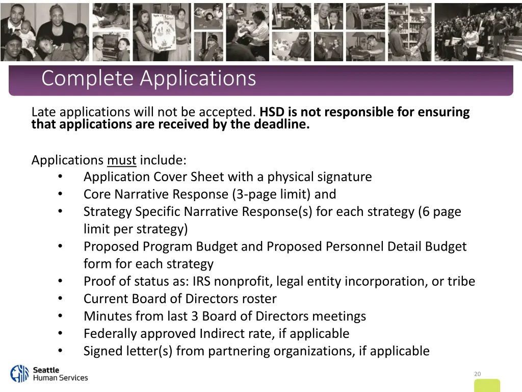 complete applications