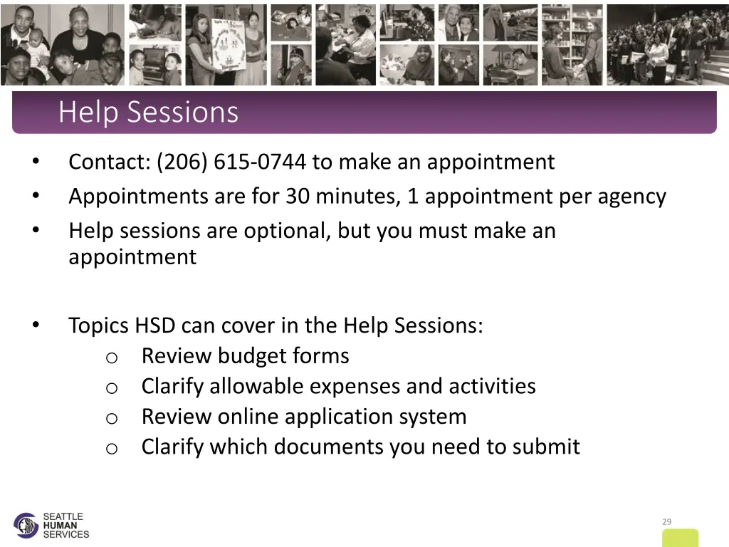 help sessions