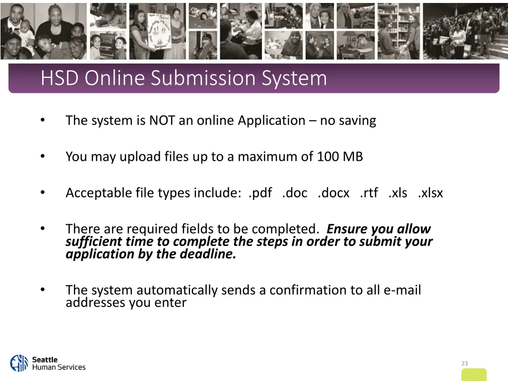 hsd online submission system