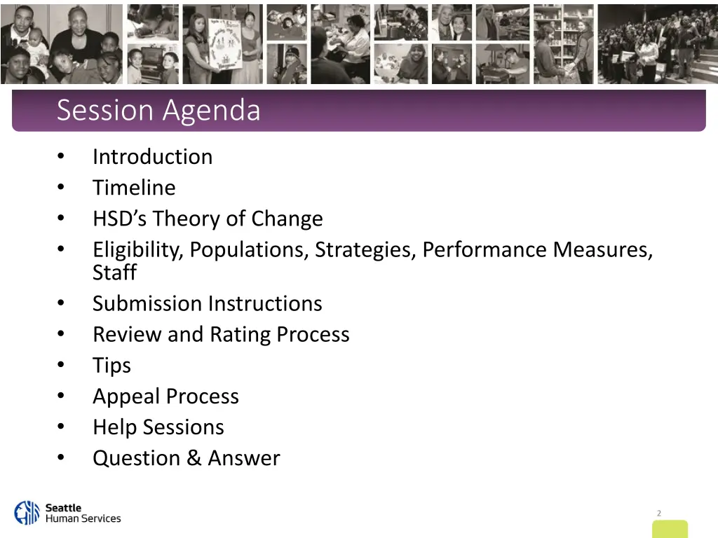 session agenda