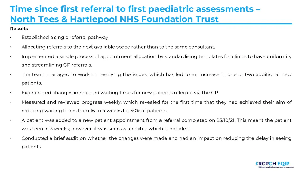 time since first referral to first paediatric 4
