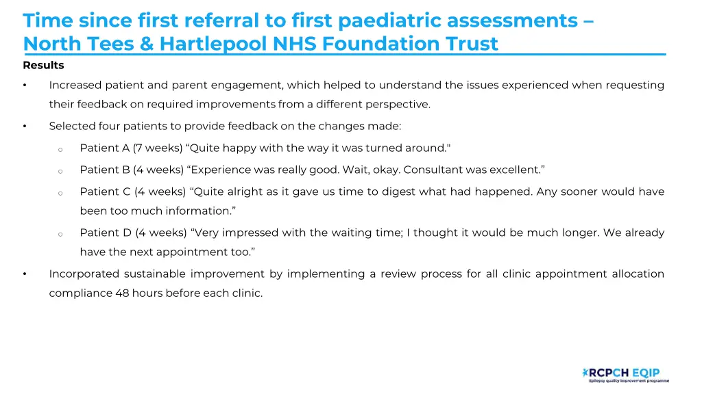 time since first referral to first paediatric 5