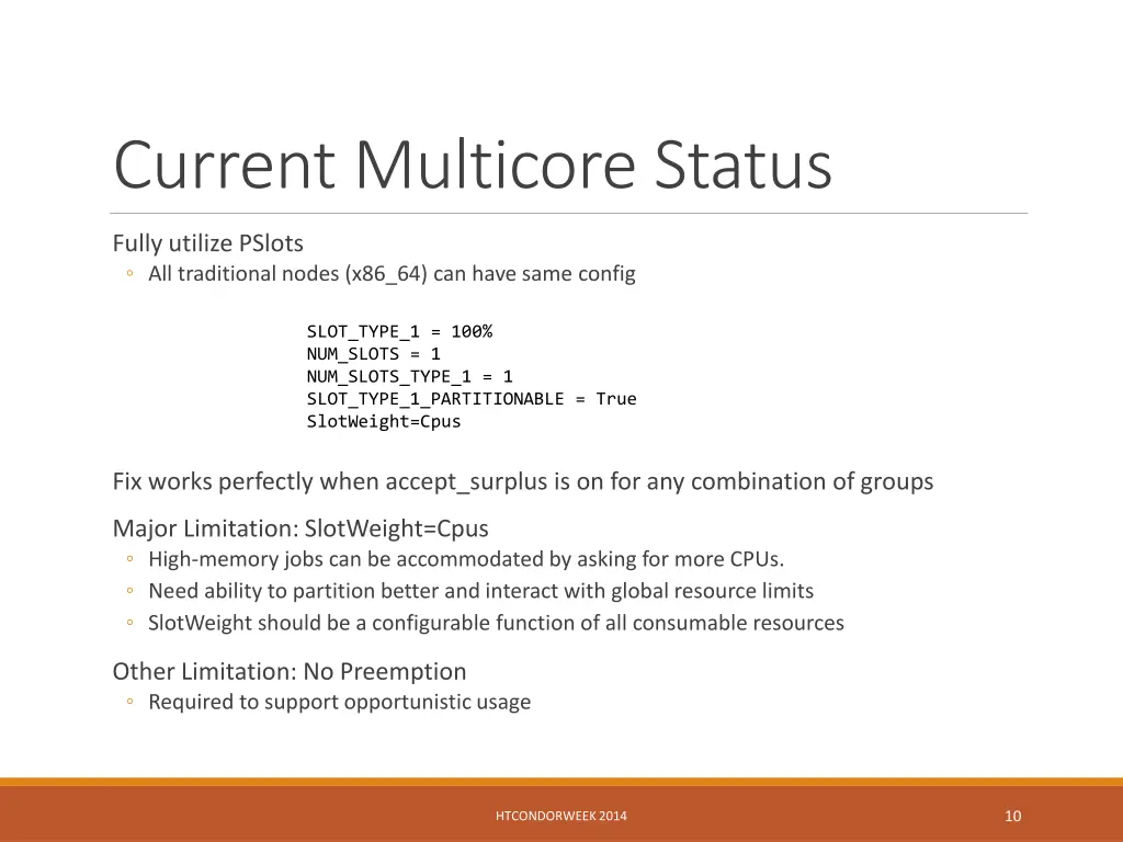 current multicore status