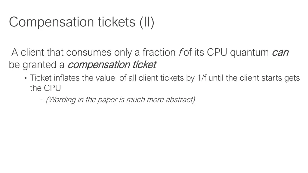 compensation tickets ii