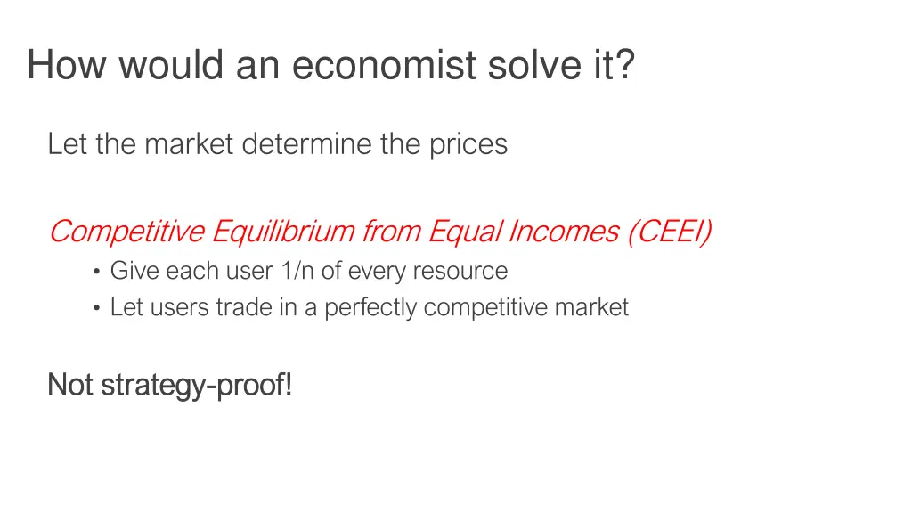 how would an economist solve it