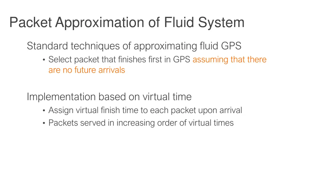 packet approximation of fluid system