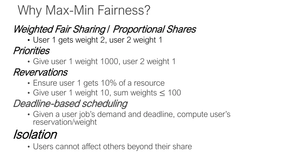 why max min fairness