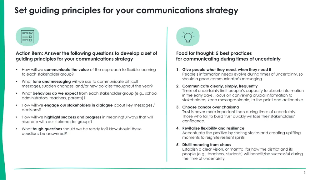 set guiding principles for your communications