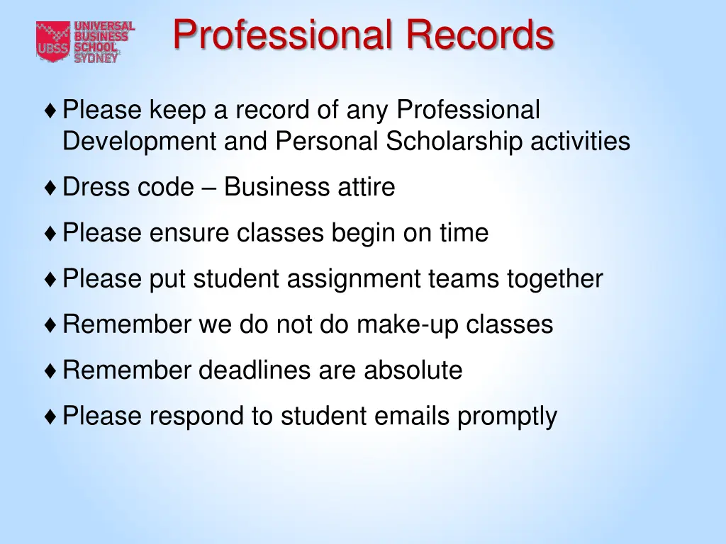 professional records
