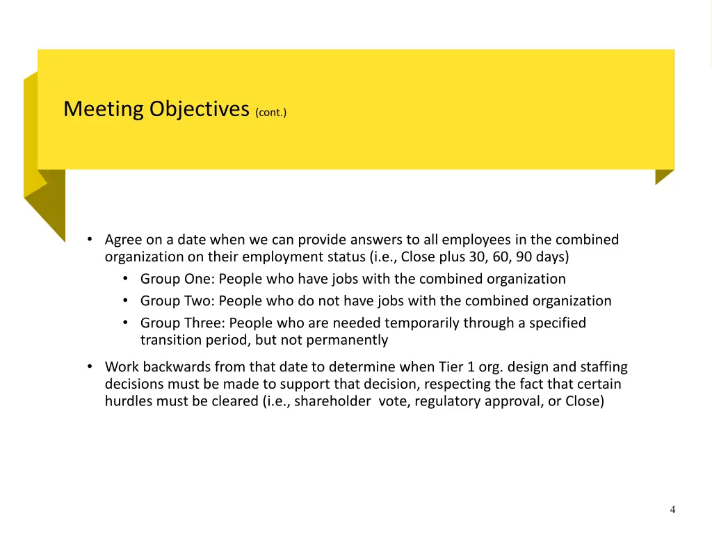 meeting objectives cont