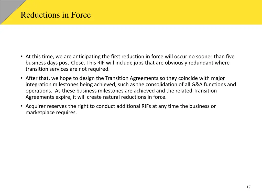 reductions in force